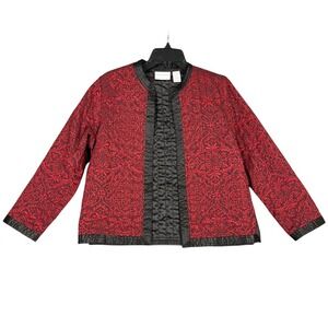 Alfred Dunner Jacket Bold Floral Paisley Quilted Brocade Size‎ 8P Oriental Chic